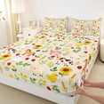thumbnail image 3 of Feelyou Horse Pig Sheep Queen Sheet Sets, Rustic Farmhouse Flower Kid Bed Set, 4pcs, 3 of 7