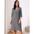 thumbnail image 4 of DARING DIVA Women's 3/4 Sleeve V Neck Zigzag Print Dress S Black, 4 of 8
