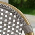 thumbnail image 4 of PURPLE LEAF Dining Chair Set of 2 Outdoor Dining Chairs French Hand-Woven Wicker Bamboo Print Finish Armless Chairs for Patio Porch Garden Indoor, Gray, 4 of 5