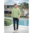 thumbnail image 5 of Ambiloof Men's Slim Fit Muscular V-Neck Casual T-Shirt, Long Sleeve, Stylish Business Top Basic T-Shirt Green/XL, 5 of 7