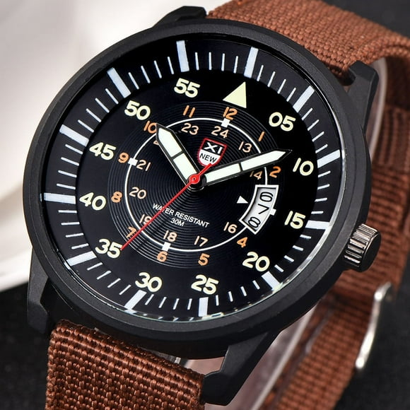 EGNMCR Men's Quartz Watch Military Mens Quartz Watch Black Dial Date Luxury Sport Wrist Watch the watch