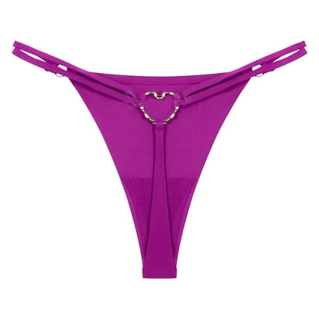GHSOHS Womens Underwear Thongs Pack Thong Thongs for Women Double Strap Thong Women s Non Back Love Buckle Low Rise Panties Cotton Crotch Underpants Purple Panty Panties for Women S