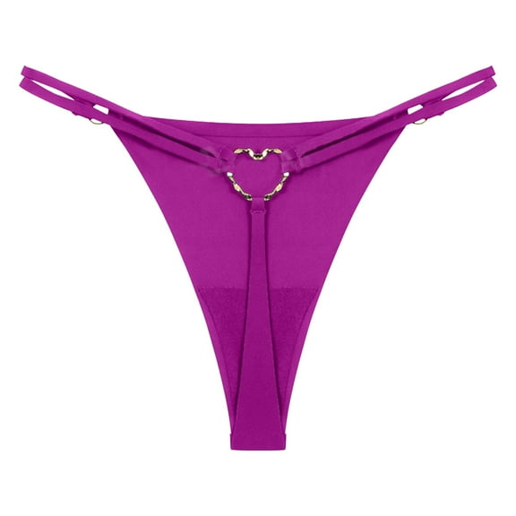 TTUHYWXI Womens Sexy Micro Back Thongs Panties Underwear Low Rise T-Back Underpants (Purple, XXL)