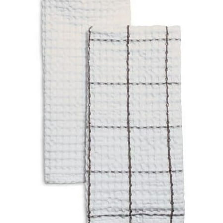 

Washed Waffle Kitchen Towels Set Of 2 Gray