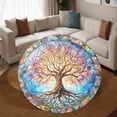 thumbnail image 3 of Circle Area Rug, Tree Of Life16 Washable Non-Slip Floor Carpet, Soft Rug for Living Room Bedroom Decor 71 Inch, 3 of 6
