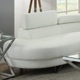 thumbnail image 5 of Bobkona Living Room 2pcs Sectional Sofa White Faux Leather Chaise Sofa Cushion Tufted Seat Flip up Headrest Couch, 5 of 6