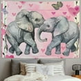 thumbnail image 2 of BCIIG Elephants Hearts Tapestry Wall Hanging Unique Style Graphic Tapestries Home Wall Decor Art for Living Room Bedroom Apartment Farmhouse Dorm 60x50inch, 2 of 6