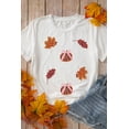 thumbnail image 3 of Women's White Sequined Pumpkin Leaves Fall Vibe Graphic T-Shirt | [ZhiHiMeRi] | 2XL, 3 of 8