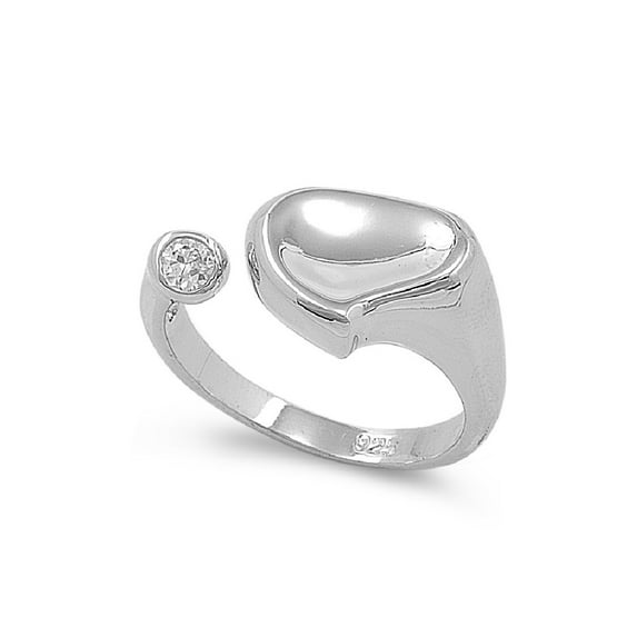 Clear Cubic Zirconia Designer Style Ring Sterling Silver Size 9