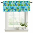 thumbnail image 2 of 2 Pack Valances for Windows, Watercolor Geometric Window Valances for Living Room/Bedroom/Bathroom, Modern Abstract Minimalist Art Blue Light Filtering Kitchen Curtain Valance 42"W x12" L, 2 of 9