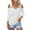 White, variant on LYXSSBYX 3/4 Length Sleeve Womens Tops Women Solid 3/4 Sleeve V-Neck Pullover Strapless Tops Shirts Blouse