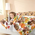 thumbnail image 5 of Homewish Watercolor Highland Cow King Bedding, Fall Maple Pumpkin King Bed in a Bag, White Orange Brown Red, Reversible 7 Pieces, 5 of 7