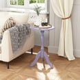 thumbnail image 5 of HLR Round Small End Table Wooden Side Table Pedestal Side Table,Vintage Accent Tables Nightstand, Purple, 5 of 12