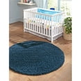 thumbnail image 1 of Unique Loom 3127890 6 x 6 Pi Solide Shag Tapis Rond&44; Bleu Marine, 1 of 2