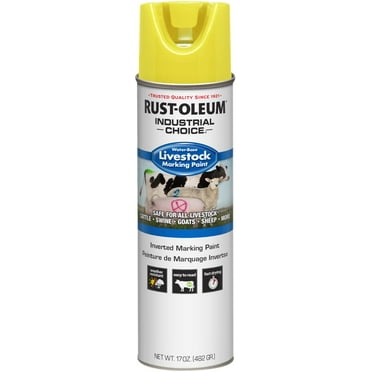 Rust-Oleum 383020 Livestock Marking Spray Paint, 17 oz, Fluorescent Yellow