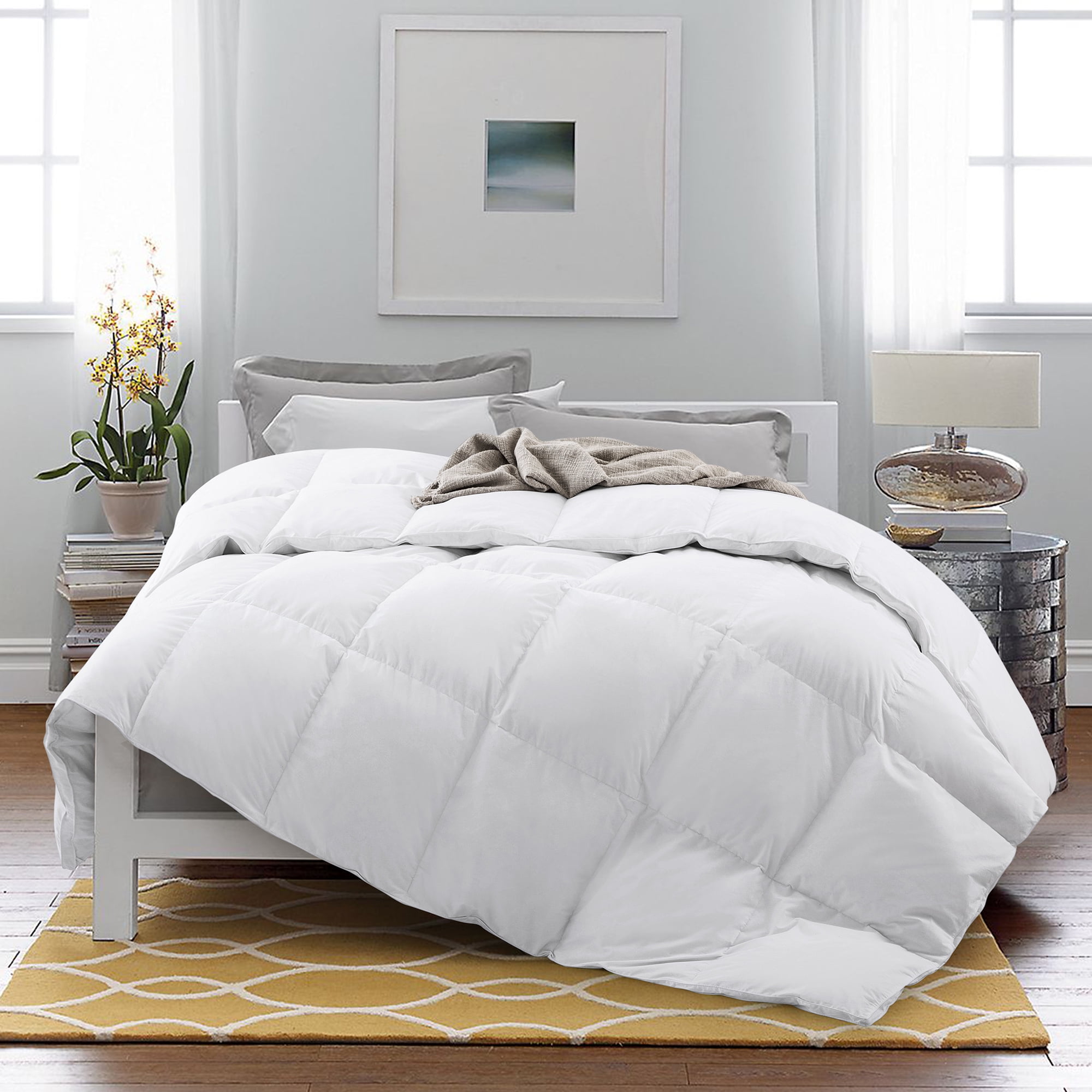 Puredown®All Season UltraFeather Comforter 100 Cotton Cover, Machine