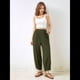 thumbnail image 4 of Pantalones Anchos y Holgados para Mujer, Estilo Palazzo Harén, Informales, con Cintura Elástica y Bolsillos. Verde S, 4 of 8