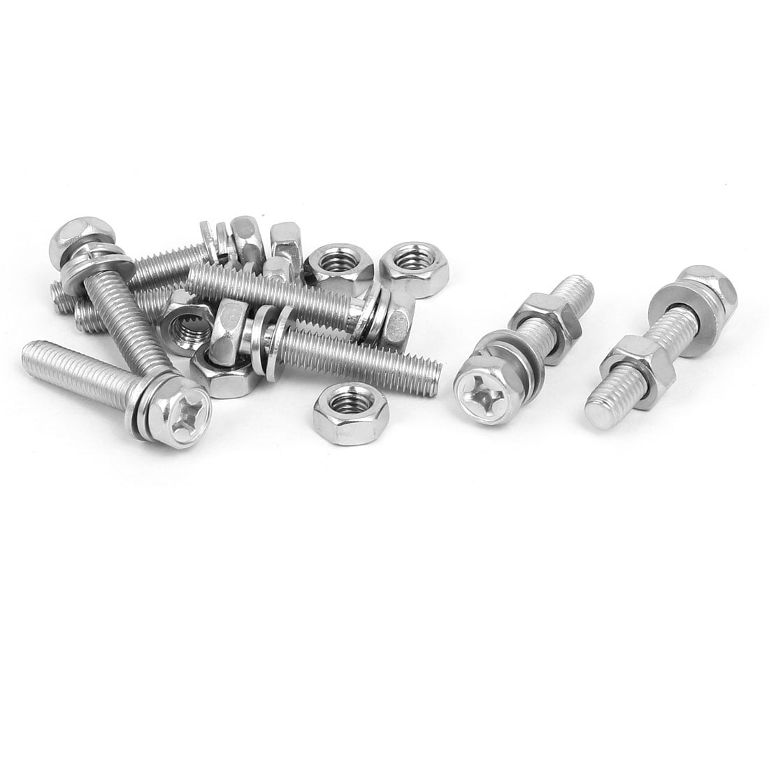 NUT & WASHERS HEXAGON BOLT M8 X 30 A2 STAINLESS X 6 