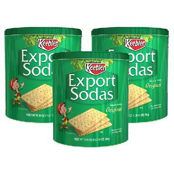 Keebler Export Sodas Original Crackers 28 Oz Can (Pack of 3)
