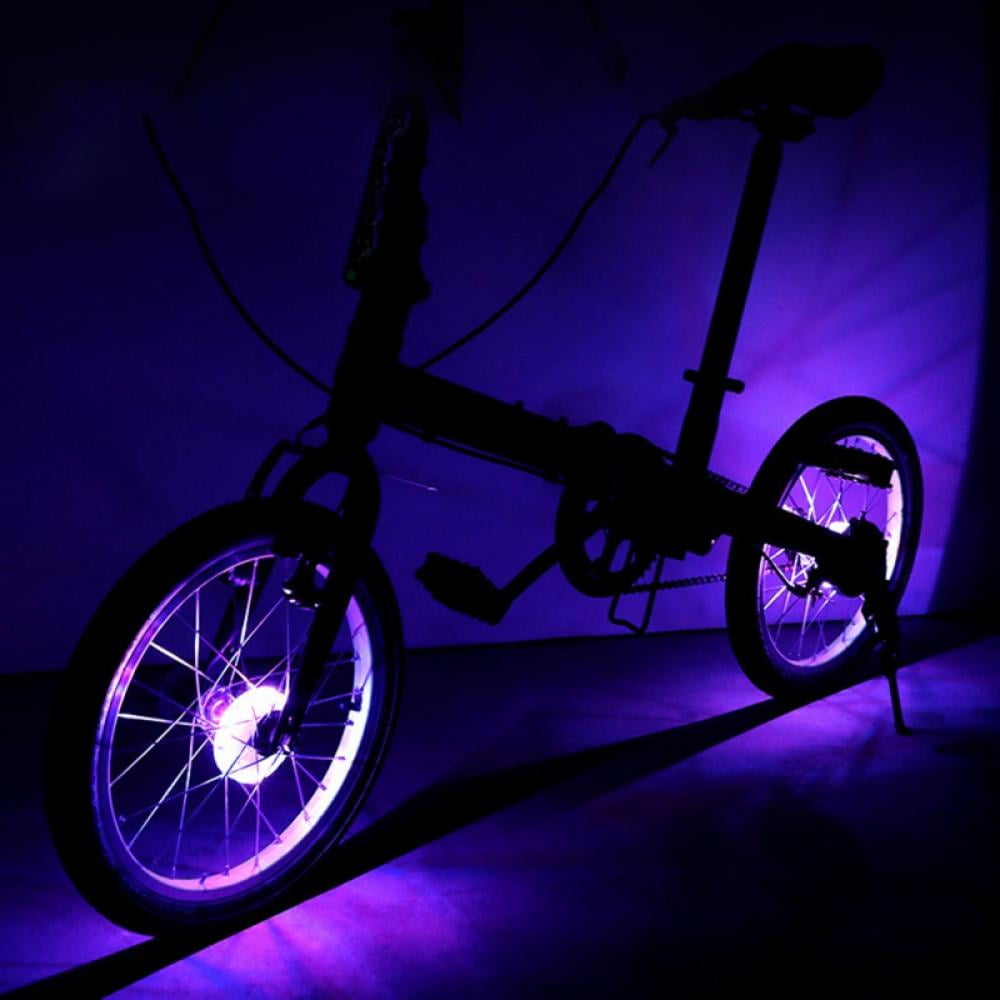 Rechargeable Bike Wheel Hub Lights Waterproof LED Cycling Spoke Lights 2 Pack 