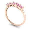 thumbnail image 2 of 0.35 ctw Wedding Band for Women - 18K Rose Gold Simulated Pink Diamond Stackable Eternity Ring, 2 of 6