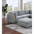 thumbnail image 4 of Miekor Furniture Living Room Furniture 8pc Sectional Sofa Set Light Grey Dorris Fabric Couch 3x Wedges 3x Armless Chair And 2x Ottomans W5U092, 4 of 9