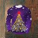 thumbnail image 4 of Amzcrzy Sudadera Para Hombre Con Estampado Navideño, Manga Larga, Cuello Redondo, Color Morado, 4Xl, 4 of 4