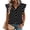 Black, variant on ASDFVBKG Ruffle Trim Tee Womens Sleeveless Soft V-Neck T Shirts Fashion Polka Dot Printed Relaxed Fit Loose Outfits Clothes Black L