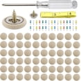 thumbnail image 1 of Yazoeia 60 PCS Car Roof Headliner Repair Kit, Vehicle Roof Snap Rivets Retainer with Installation Tool, Auto Interior Ceiling Cloth Fixing Repair Button, Suitable for Most Cars (Beige CJC912-114778, 1 of 6