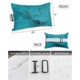 thumbnail image 3 of Pack of 4 Outdoor Lumbar Pillow Covers 12x20 Inch, Teal Marble Waterproof Throw Pillow Covers Set, Turquoise Marble Crack Abstract Modern Art Decorative Cushion Cases for Patio Porch Car, 3 of 7