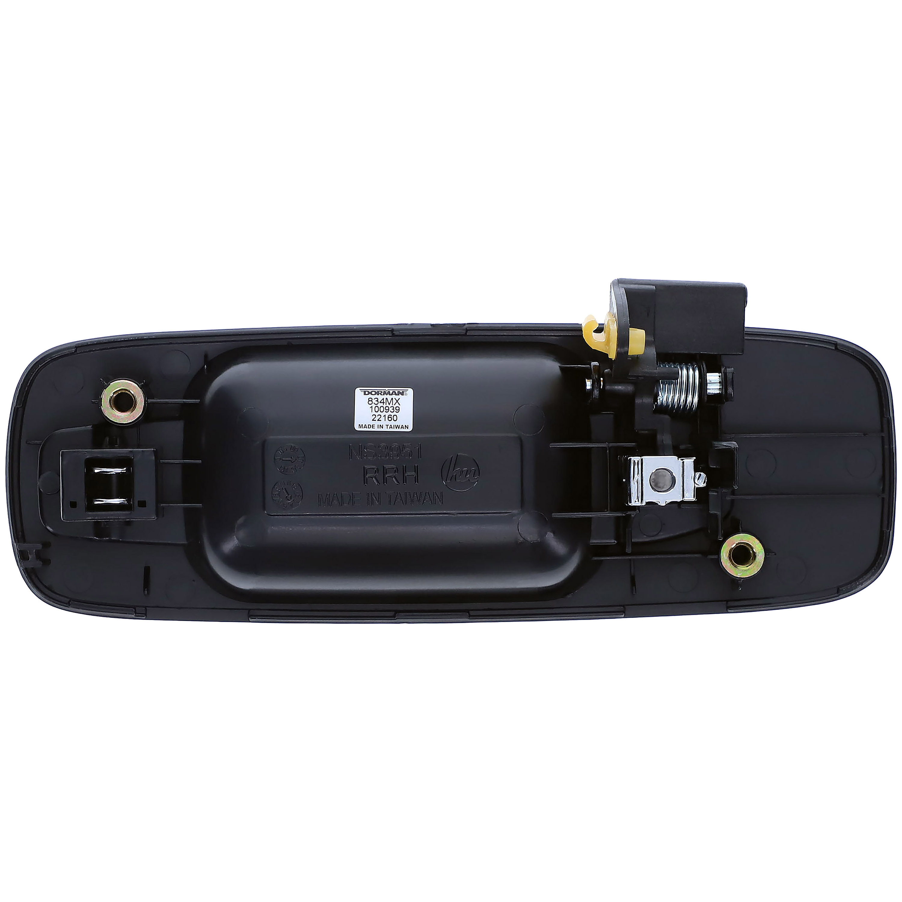 Dorman 834MX Rear Passenger Side Exterior Door Handle for Specific Nissan Models, Chrome Lever and Black Housing