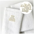 thumbnail image 6 of STRANDCHIC Beige Letter Embroidered Iron-On Patches for Clothes, Fabric Appliques with Elegant Design for Clothing, 6 of 7
