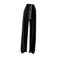 thumbnail image 4 of Pantalones rectos de pierna ancha para mujer, pantalones de cintura alta, pantalones de salón para dama, pantalones casuales para niñas M, 4 of 9