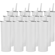 Stellar White (12 Pack) Sublimation 20 oz. Skinny Steel, Double Wall Stainless Tumbler