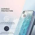 thumbnail image 3 of iPhone 15 Case with Screen Protector, Gradient Color Feather Pattern Full Body Shockproof Protective Anti-Scratch Drop Proof Slim Fit Phone Case for Apple iPhone 15, Blue, 3 of 8