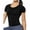 Black, variant on Workout Crop Tops For Women Short Sleeve Workout Shirts For Running Gym Yoga Athletic Exercise