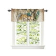 thumbnail image 2 of Kitchen Cafe Valance Curtain for Small Windows,Wild Animals Animal Zoo Rod Pocket Short Valances Vintage Newspaper Texture Window Treatment Panel for Living Room/Bedroom/Bathroom,54x18in, 2 of 9