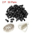 thumbnail image 3 of Unique Bargains 50 Pairs 2.54mm 2 Pin Black Plastic Male Female  Housing Crimp Terminal Connector, 3 of 3