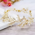 thumbnail image 4 of Bride Pearl Wedding Hair Vine Rhinestone Hair Piece Flower Bridal Hair Accessories for Women and Girls HV11, 4 of 4