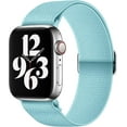thumbnail image 2 of RTHG-Stretchy Nylon Watch Bands Compatible with Apple Watch Series 9/8/7/6/5/4/3 SE 2/1, Adjustable Braided Elastic Sport Loop Rugged Straps for iWatch Women Men (Robin Sky Blue, 38/40/41MM), 2 of 4