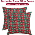 thumbnail image 6 of Pack of 2 Christmas Plaid Decorative Throw Pillow Covers Snowflake Tartan Scottish Cushion Cover for Sofa Couch Farmhouse Holiday Decor Red and Green, 18x18 Inch, 6 of 6