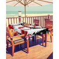 thumbnail image 2 of Outdoor Tablecloth with Umbrella Hole & Zipper, Black Christmas Rectangle Tablecloth 60x84 Inch, Snowman Xmas Tree Snowflake Gifts Patio Table Cover Waterproof Table Cloth for Picnic/Party, 2 of 6