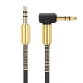 thumbnail image 3 of Conector macho recto de 3,5 mm de alta calidad de 1 m a cable auxiliar de audio con conector macho en ángulo de 3,5 mm (negro), 3 of 9