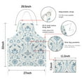 thumbnail image 7 of Blue Marine Floral and Animal Pattern Apron-Garden Aprons for Women with Pockets-Cotton Linen Waterproof Kitchen Cooking Gardening Aprons Adjustable for Kitchen,Cooking,BBQ and Salon 33x27 Inch, 7 of 7