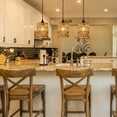 thumbnail image 2 of ALL FORTUNE Battery Operated Chandelier, Battery Hanging Pendant Light, Rattan Lights with Warm White Bulb, 4*AA Battery Powered,, 2 of 7