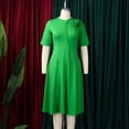 thumbnail image 3 of AURA Plus Size Women 2026 Summer Round Neck High Waist Elegant A Line Midi Dress, 3 of 10