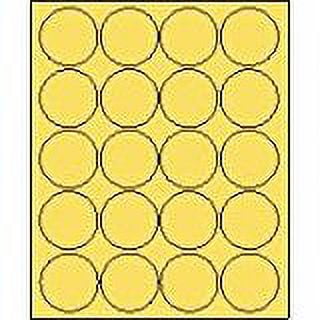 2" Round Pastel Yellow Labels for Laser Printers, Inkjet Printers or Copier Machines. (GLC200PY)