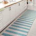 thumbnail image 2 of JONATHAN Y SANTA MONICA 2 x 8 Runner Rug, Negril Two-Tone Wide Stripe - Aqua/Cream, SMB203E-28, 2 of 5