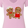 thumbnail image 4 of Inktastic Gingerbread Couple Women's V-Neck T-Shirt, 4 of 5