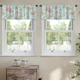 thumbnail image 2 of LALILO Kitchen Curtain Valance Vintage Pink Flower Rod Pocket Window Curtain 52"x 18" Set of 2, 2 of 6